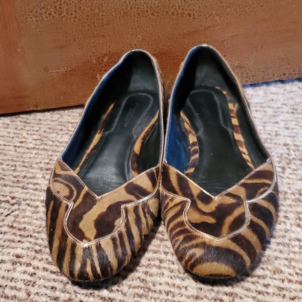 Donna karan collection fur flats